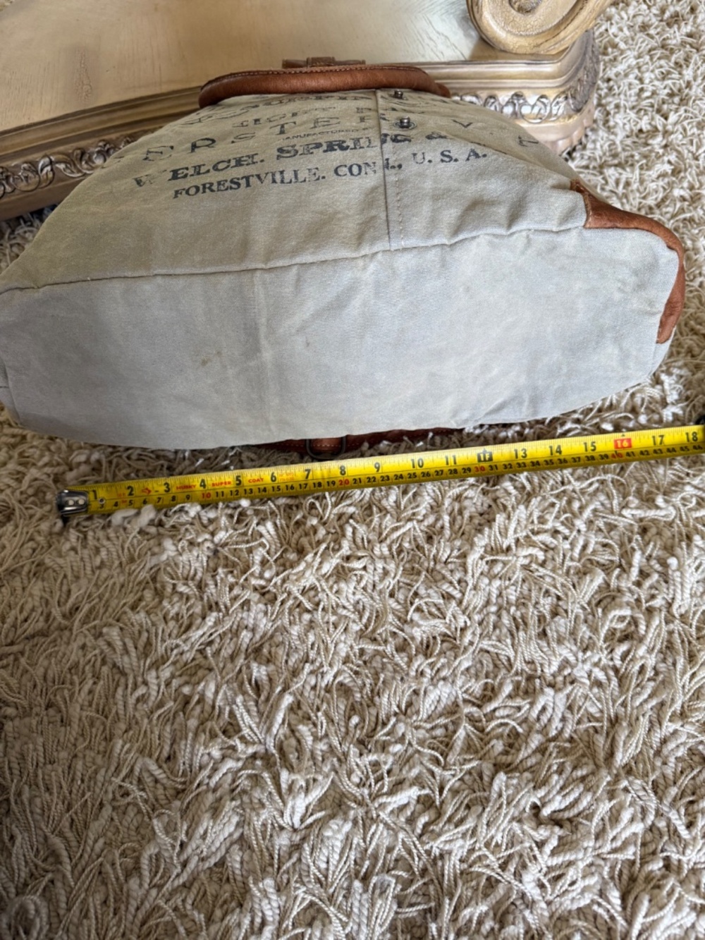 Myra Bag Upcycled Gerster Canvas Convertible Bag Genuine Leather Accents - Picture 11 of 11
